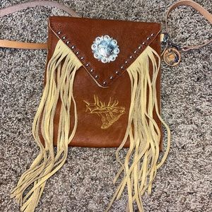Leather Elk Fringe bag